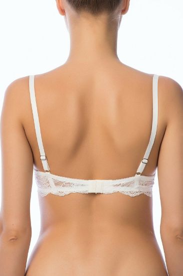 Beyaz Çiçek Desenli Dantelli Destekli Sütyen  resmi