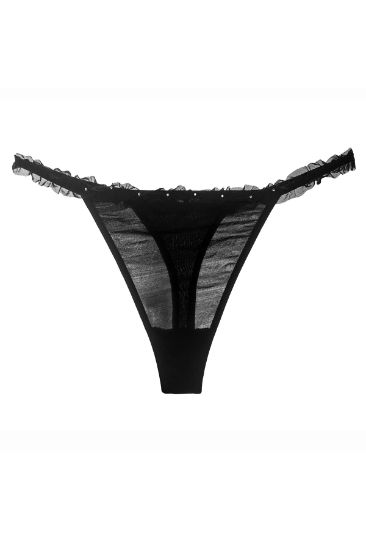 NBB Siyah Taşlı Transparan String Külot