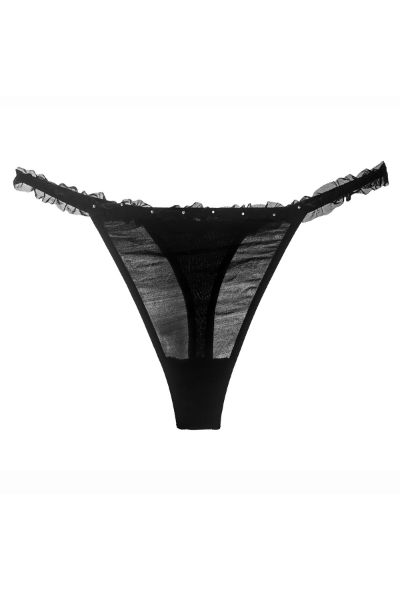 NBB Siyah Taşlı Transparan String Külot