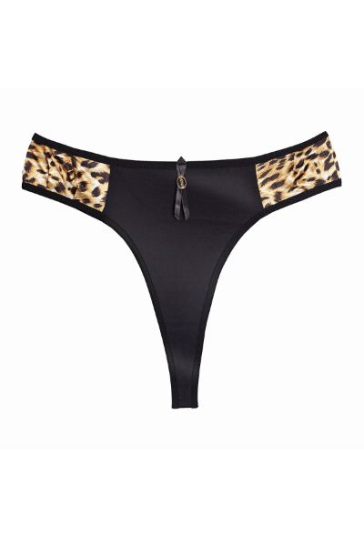 Leopar Detaylı Kurdeleli String Külot