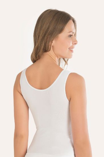 Beyaz Geniş Askılı Seamless Atlet Body