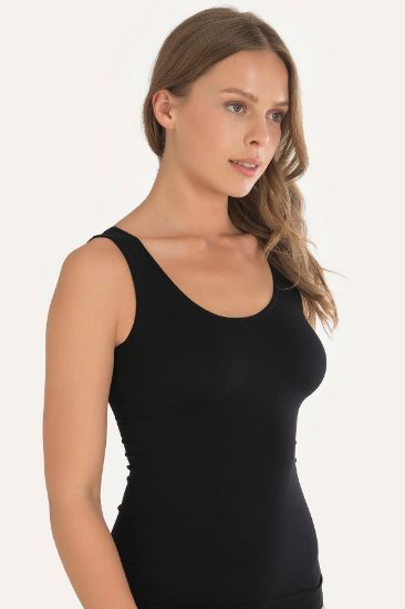 Siyah Geniş Askılı Seamless Atlet