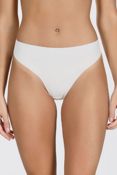 Beyaz Yüksel Bel Brazilian Şort Külot