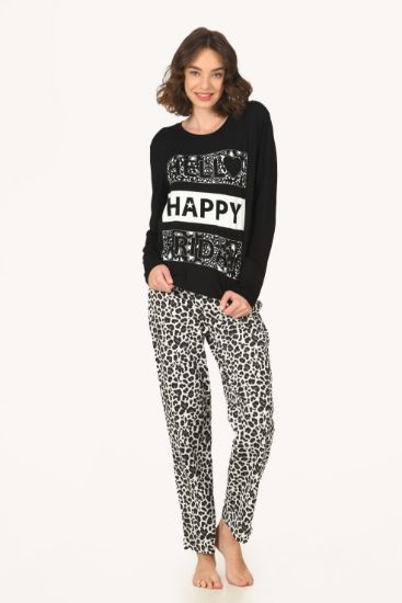 Siyah Leopar Hello Friday Pijama Takımı