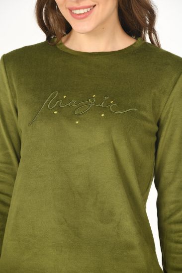 Zeytin Yeşili Magic Kadife Pijama Takımı