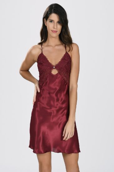 Bordo Fantezi Gecelik Sabahlık Takım