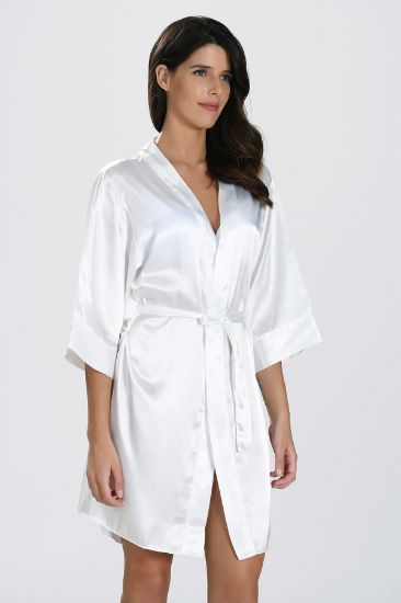 Ekru Bride Saten Sabahlık