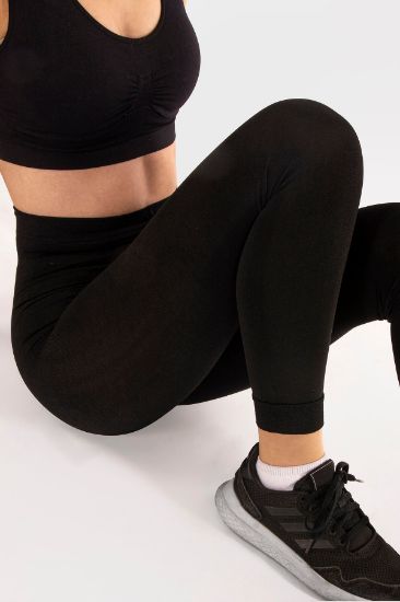 Siyah Soft Spor Fit Tayt