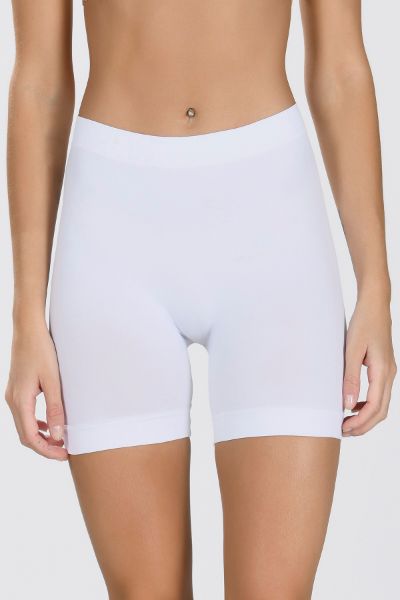 Beyaz Dikişsiz Tayt Şort