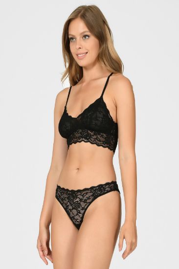Siyah Dantel Bralet Sütyen Külot Takım