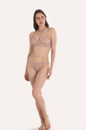 Vizon Dantel Bralet Sütyen Külot Takım