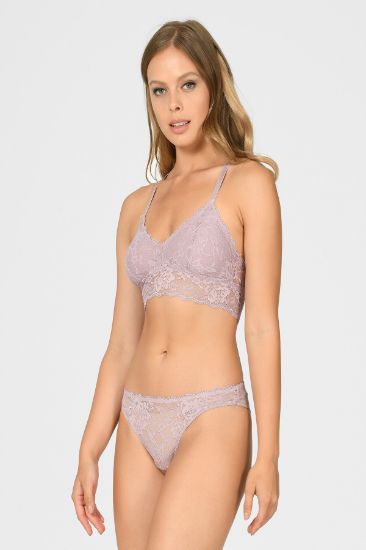Lila Dantel Bralet Sütyen Külot Takım