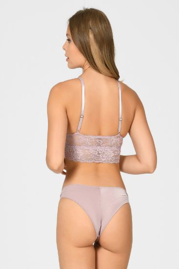 Lila Dantel Bralet Sütyen Külot Takım