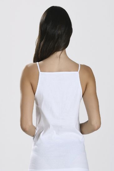 Beyaz Yakası Dantelli İnce Askılı Atlet