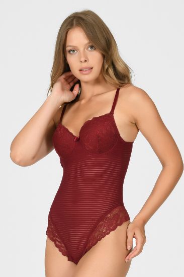 Gülkurusu Çıtçıtlı Dantelli Destekli Fantezi String Body