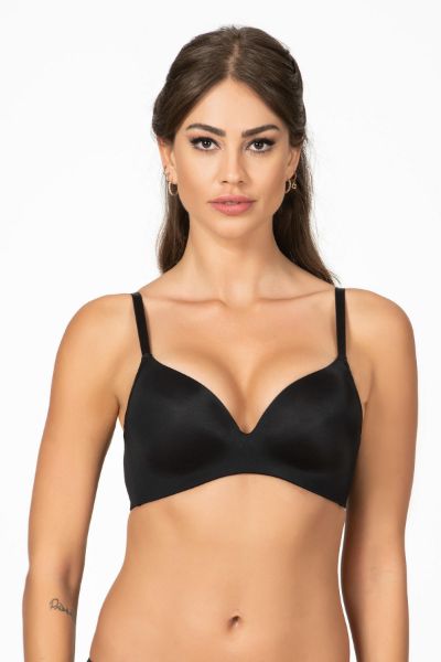 BELVU ESNEK TELLİ DESTEKSİZ ÜÇGEN SÜTYEN siyah